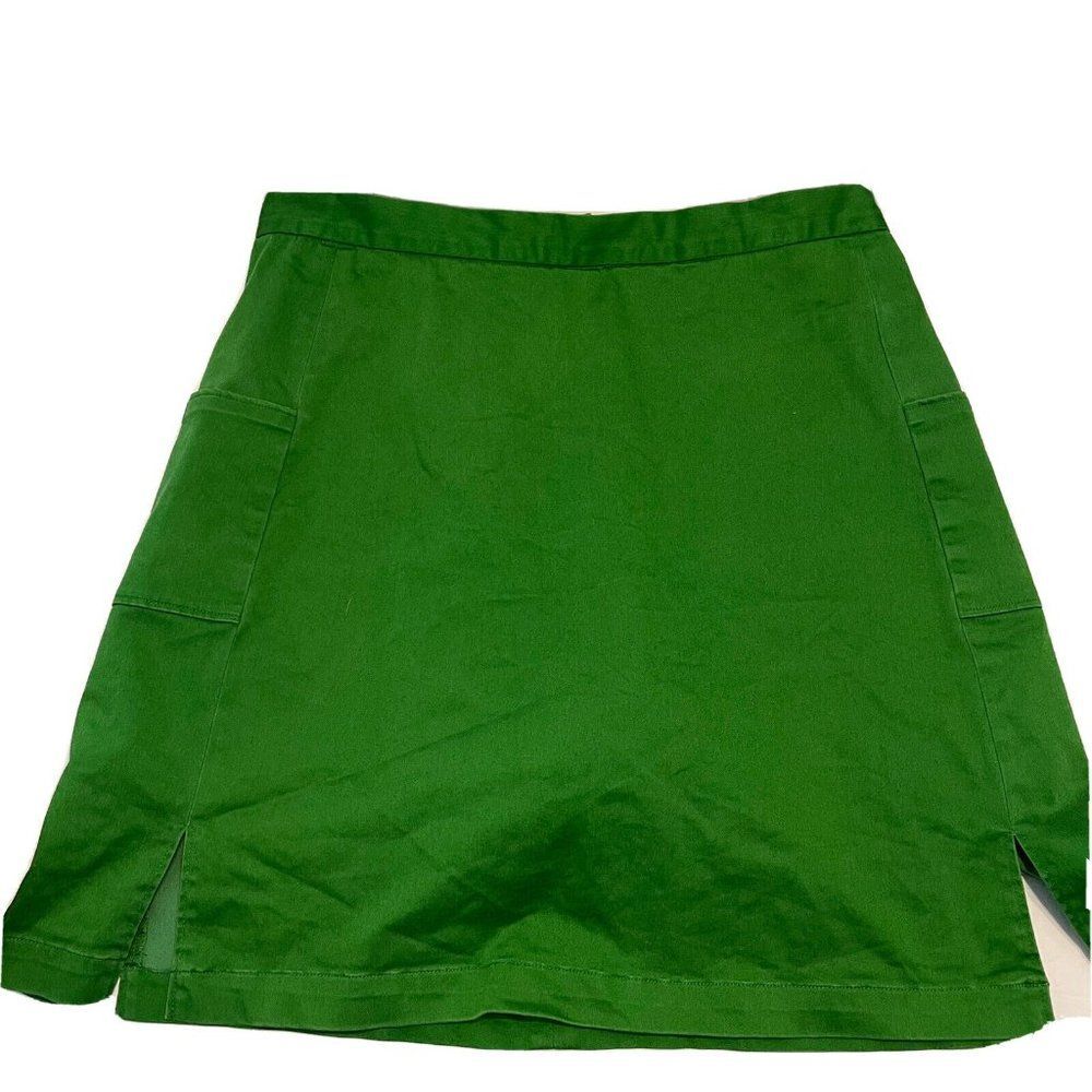 callaway Ladies 10 Tennis Golf pickleball green skort zipper stretch slit